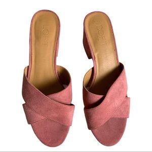 Loft Blush Pink Slide Mules Sandals
